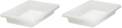 Rubbermaid Commercial Products Food Storage Box/Tote for Restaurant/Kitchen/Cafeteria, 5 Gallon, White (FG350600WHT) (Pack of 2)
