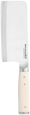 KitchenAid 6 Inch Forged Cleaver, Japanese Steel, Eastern-Style Ergonomic Handle with Blade Cover, Milkshake