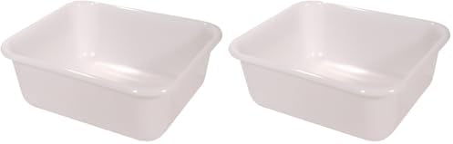 Rubbermaid Commercial Products Food Storage Box/Tote for Restaurant/Kitchen/Cafeteria, 2.75 Gallon, White (FG369000WHT) (Pack of 2)