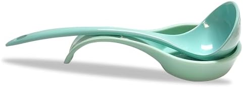 Reston Lloyd Kitchen Counter Utensil Spoon Rest, Ladles, Spaghetti Forks, & Spatulas, Durable BPA-Free Plastic – Dishwasher Safe, Décor, Space Saving Hanging Hole on Handle, Seafoam