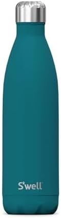 S'well Stainless Steel Water Bottle, 25oz, Peacock Blue, Triple Layered Vacuum Insulated Containers Keeps Drinks Cold for 48 Hours and Hot for 24, BPA Free, Perfect for On the Go