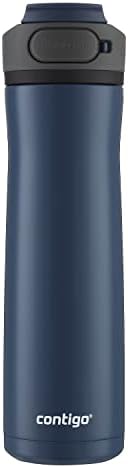 Contigo Cortland Chill 2.0 Blueberry Stainless Steel Water Bottle Vacuum-Insulated Spill-Proof Lid 24oz Ideal for Hot or Cold Drinks Interchangeable Lid Perfect for Kids & Adults