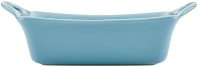 Rachael Ray Ceramics Au Gratin Set, Rectangular, Two 12-ounce, Agave Blue