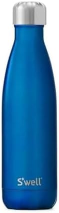 S'well Stainless Steel Water Bottle - 17 Fl Oz - Ocean Blue - Triple-Layered Vacuum-Insulated Containers Keeps Drinks Cold for 36 Hours and Hot for 18 - BPA-Free - Perfect for the Go