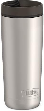 THERMOS ALTA SERIES Stainless Steel Tumbler 18 Ounce, Matte Steel/Espresso Black