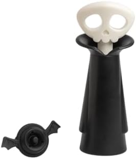 OTOTO Skull Wine Saver Pump and Stoppers - Halloween Gifts, Emo Accessories, Gothic Kitchen, Goth Gifts, Bat, Kitchen Gadgets - (Spookelier)