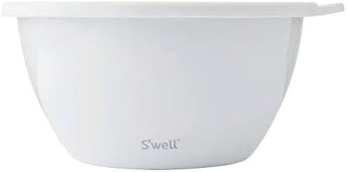 S'well Stainless Steel Salad Bowl Kit XL 184oz, Angel Food, Includes 5oz Canister For Dressing, Serving Utensils, and Removable Tray, Leakproof, Easy to Clean, Dishwasher and Refrigerator Safe