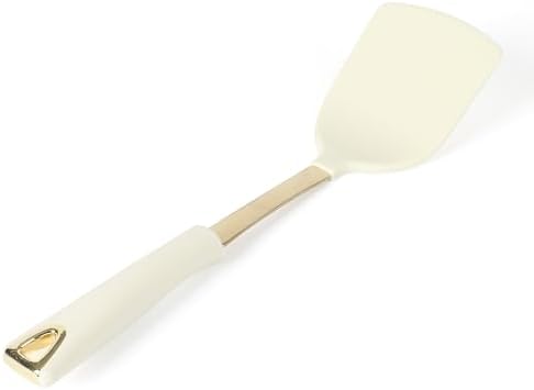 Martha Stewart Lockton 5-Piece Kitchen Tool Set – Stainless Steel & Nylon Cooking Utensils with Linen Handles and Gold Accents, Durable Heat-Resistant Kitchen Gadgets
