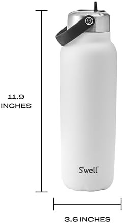 S'well Recycled Stainless Steel Explorer with Flip Straw Lid, 40oz, Moonstone, Triple Layered Vacuum Insulated Container Keeps Drinks Cold for 54 Hours and Hot for 12, BPA Free