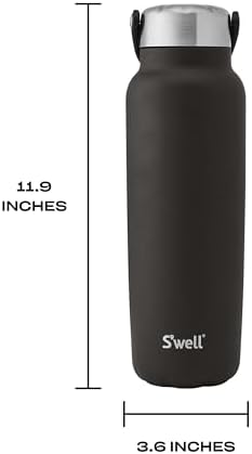 S'well Recycled Stainless Steel Explorer with Insulated Lid and Handle, 40oz, Onyx, Triple Layered Vacuum Insulated Containers Keeps Drinks Cold for 54 Hours and Hot for 12
