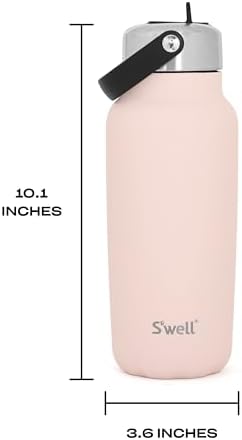 S'well Recycled Stainless Steel Explorer with Flip Straw Lid, 32oz, Himalayan Salt, Triple Layered Vacuum Insulated Containers Keeps Drinks Cold for 42 Hours and Hot for 10