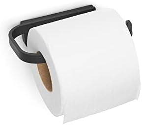 Brabantia Mindset Wall Mounted Toilet Roll Holder (Mineral Infinite Gray) Wide Opening, Bathroom Tissue Rack, Concealed Fixings, Anti-Rust Materials