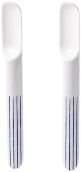 Prepara Taco Spoon, White Coastal Stripe, Set of 2, 7.2'x1'