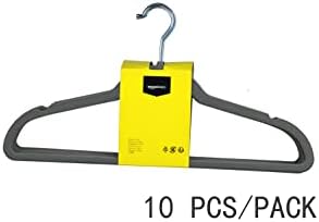 Amazon Basics Slim Velvet Non-Slip Space Saving Suit Clothes Hangers for Closet Organization, Gray/Silver, 100-Pack