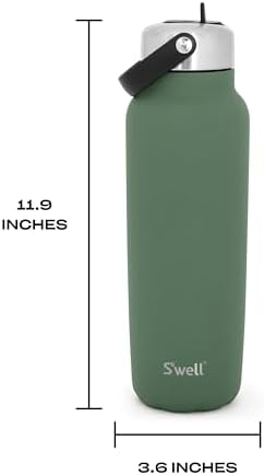 S'well Recycled Stainless Steel Explorer with Flip Straw Lid and Handle, 40oz, Green Jasper, Triple Layered Vacuum Insulated Containers Keeps Drinks Cold for 54 Hours and Hot for 12