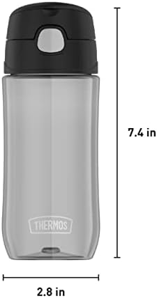 THERMOS FUNTAINER 16oz Plastic Bottle with Spout Lid, Black