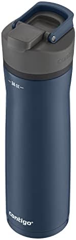 Contigo Cortland Chill 2.0 Blueberry Stainless Steel Water Bottle Vacuum-Insulated Spill-Proof Lid 24oz Ideal for Hot or Cold Drinks Interchangeable Lid Perfect for Kids & Adults