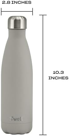 S'well Stainless Steel Water Bottle, 17oz, Lunar Grey, Triple Layered Vacuum Insulated Containers Keeps Drinks Cold for 36 Hours and Hot for 18, BPA Free, Perfect for On the Go