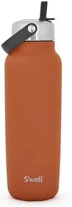 S'well Recycled Stainless Steel Explorer with Flip Straw Lid and Handle, 40oz, Carnelian, Triple Layered Vacuum Insulated Containers Keeps Drinks Cold for 54 Hours and Hot for 12