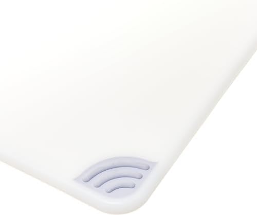 San Jamar Saf-T-Grip Plastic Cutting Board with Safety Hook, 12" x 18" x 0.5", White, (Pack of 6)