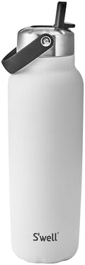 S'well Recycled Stainless Steel Explorer with Flip Straw Lid, 40oz, Moonstone, Triple Layered Vacuum Insulated Container Keeps Drinks Cold for 54 Hours and Hot for 12, BPA Free