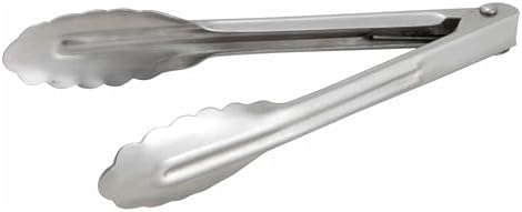Winco Coiled Spring Heavyweight Stainless Steel Utility Tong, 7-Inch