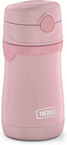 THERMOS BABY 10 ounce Stainless Steel Vacuum Insulated Straw Bottle, Rose (Pack of 3)