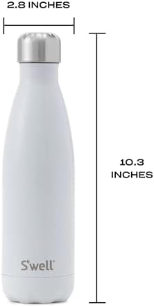 S'well Stainless Steel Water Bottle - 17 Fl Oz - Angel Food - Triple-Layered Vacuum-Insulated Containers Keeps Drinks Cold for 36 Hours and Hot for 18 - BPA-Free - Perfect for the Go