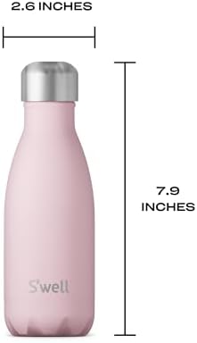 S'well Stainless Steel Water Bottle - 9 Fl Oz - Pink Topaz - Triple-Layered Vacuum-Insulated Containers Keeps Drinks Cold for 27 Hours and Hot for 12 - with No Condensation - BPA Free Water Bottle