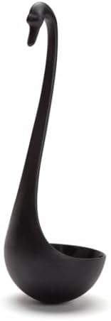 OTOTO Swanky Swan Soup Ladle - Heat Resistant Soup Ladles - Cute Kitchen Accessories, Unique Kitchen Gifts, Fun Cooking Gadgets, Cute gifts (Black)