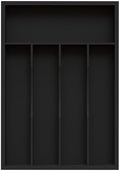 Bamboo Kitchen Sliverware Drawer Organizer (Black, 9.5''W x 13.5''D)
