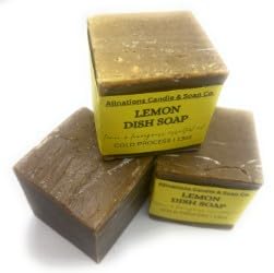 Allnations Soap Co - The Squeezed Lemon | Handmade All Natural Solid Block Dish Soap with Pure Essential Oil & Real Zest, 13oz Vegan Bar