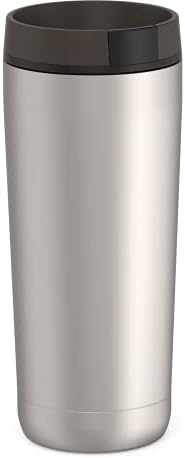 THERMOS ALTA SERIES Stainless Steel Tumbler 18 Ounce, Matte Steel/Espresso Black