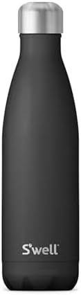S’well Stainless Steel 17oz Water Bottle, Onyx Black, Triple-Layer Vacuum Insulated for 36 Hours Cold, 18 Hours Hot, BPA-Free, Durable and Portable
