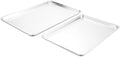 Nordic Ware Naturals Extra Large and Half Sheet Set - USA Made Aluminum Commercial Quality Sheet Pan for Baking or Roasting, Encapsulated Galvanized Steel Rim Prevents Warping, Big Sheet + Half Sheet