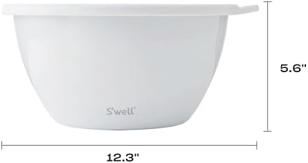 S'well Stainless Steel Salad Bowl Kit XL 184oz, Angel Food, Includes 5oz Canister For Dressing, Serving Utensils, and Removable Tray, Leakproof, Easy to Clean, Dishwasher and Refrigerator Safe