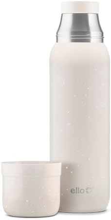 Ello Therma 32oz Insulated Stainless Steel Thermos with Cup Lid, Cream