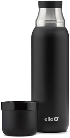 Ello Therma 32oz Insulated Stainless Steel Thermos with Cup Lid, Black
