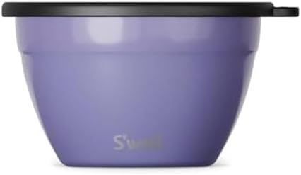 S'well Stainless Steel Salad Bowl Kit 64oz, Hillside Lavender, Comes with 2oz Mini Canister and Removable Tray for Organization, Leakproof, Easy to Clean, Dishwasher Safe