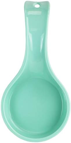 Reston Lloyd Kitchen Counter Utensil Spoon Rest, Ladles, Spaghetti Forks, & Spatulas, Durable BPA-Free Plastic – Dishwasher Safe, Décor, Space Saving Hanging Hole on Handle, Seafoam