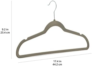 Amazon Basics Slim Velvet Non-Slip Space Saving Suit Clothes Hangers, Closet Organizer, Gray/Silver, 50-Pack