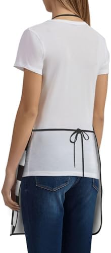 Sigouyinei Waterproof Kitchen Apron For Women Men Soft Bib Work With Pocket