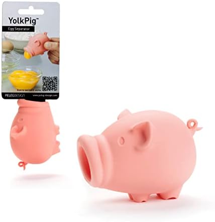 Peleg Design Egg Separator for Raw Eggs – Silicone Egg Yolk and White Separator, Funny Pig Design – Cute Kitchen Tool Gadget for Cooking/Baking