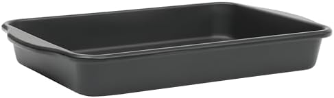 Oster Teston 13 x 9 Inch Rectangular Baking Pan, Nonstick Carbon Steel Cake Pan, Matte Black, PFAS-Free, Oven-Safe, Easy Clean Bakeware