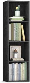 VASAGLE Bookshelf, 4-Tier Bookcase, 11.8 x 9.5 x 41.7 Inches