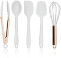 COOK WITH COLOR Silicone Cooking Utensils, Kitchen Utensil Set, Easy to Clean Silicone Kitchen Utensils, Cooking Utensils for Nonstick Cookware, Kitchen Gadgets Set, Standard, White