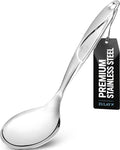 Zulay Kitchen Stainless Steel Serving Spoon - 11.5” Large Cooking & Serving Spoon with Ergonomic Handle - Durable, Rust-Resistant & Dishwasher Safe Kitchen Utensil for Cooking and Buffets