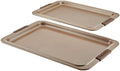 Anolon Advanced Nonstick Bakeware Cookie Pan Set/Baking Sheets with Silicone Grips, 2 Piece, Bronze