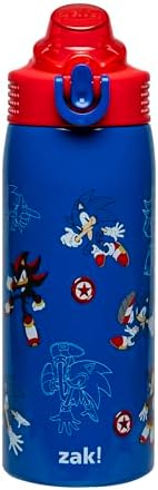 Zak Designs Sonic the Hedgehog Sage 19oz Leak-Proof Straw Kids Water Bottle