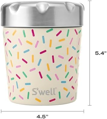 S'well Stainless Steel Ice Cream Chiller, 16oz, Sweet Sprinkle, Triple Layered Vacuum Insulated Container Keeps Ice Cream Frozen For Up To Four Hours, BPA Free